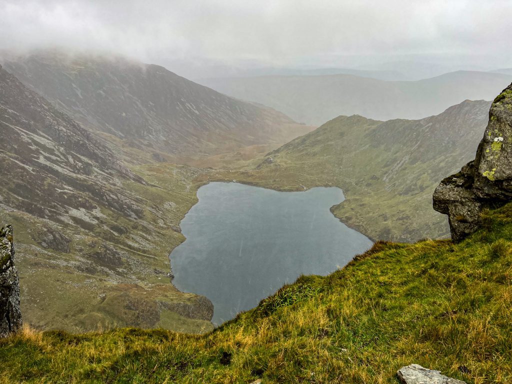 Mountain Top view from Cadair Idris over Llyn Cau